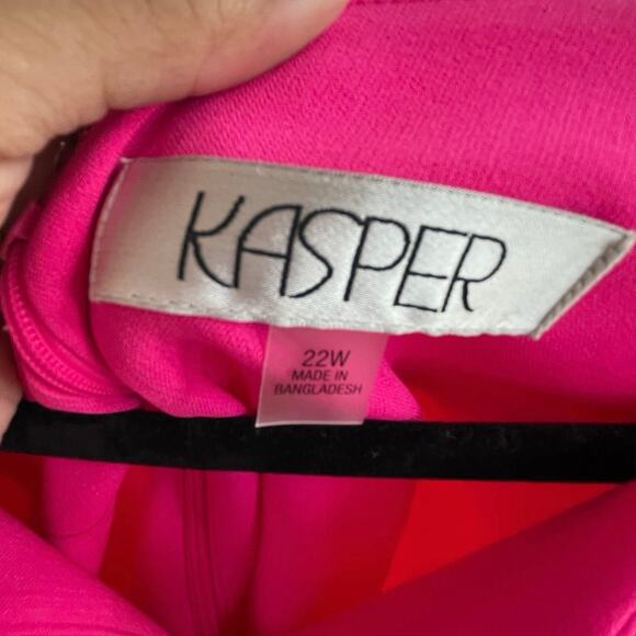 Kasper Pink Split Neck Sleeveless Sheath Career Dress NWOT 22W - Picture 4 of 4